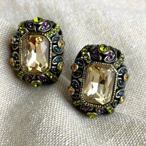 Heidi Daus crystal statement earrings - post pierced